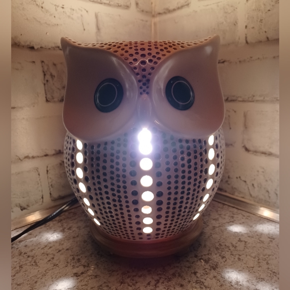 Winter Owl White Black Pink Zebra Simmer Pot Accent Shade candle topper - Picture 2 of 3